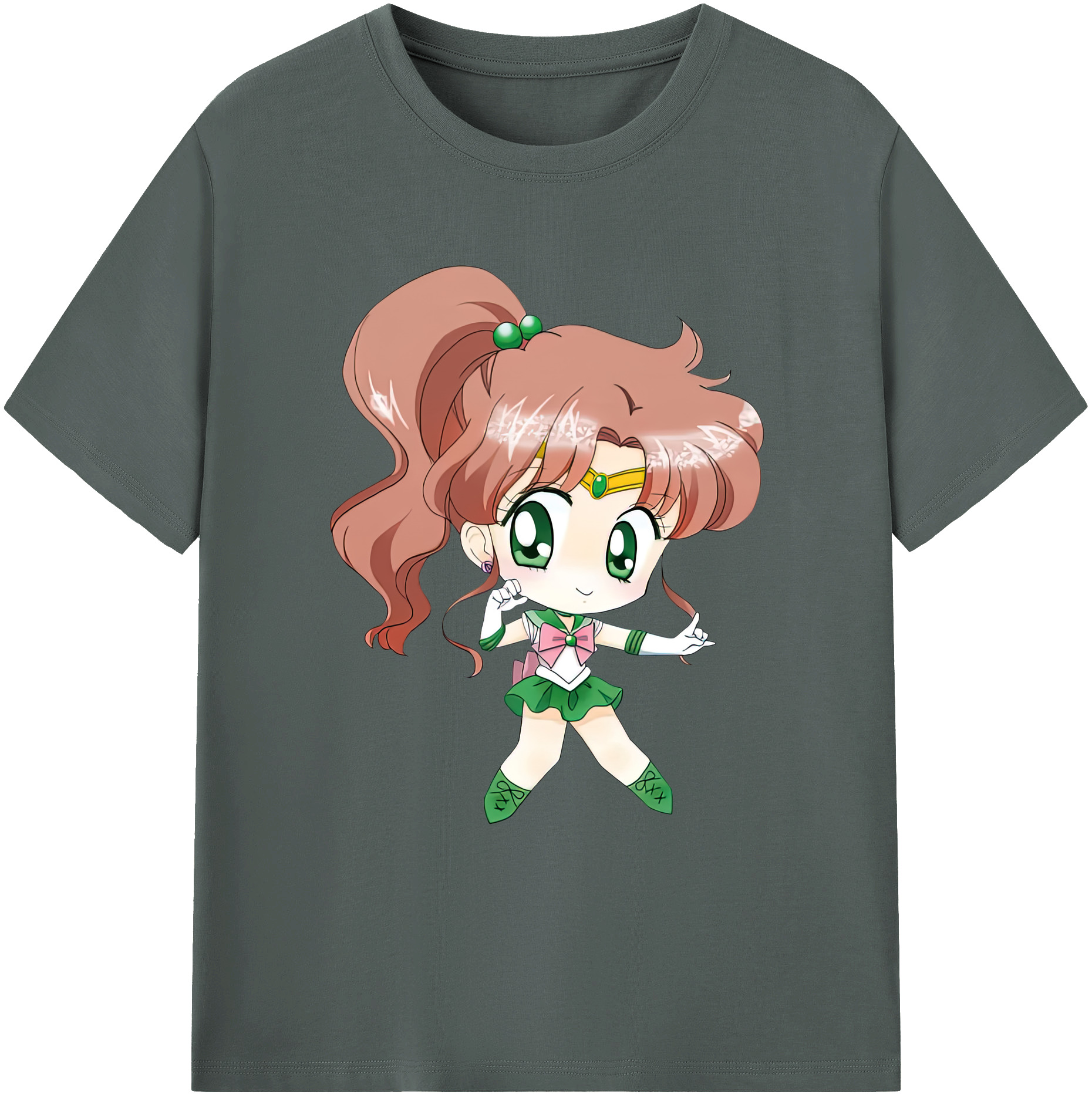 （画像用） 美少女戦士セーラームーン 木野 まこと きの まこと Sailor Moon Kino Makoto （セーラージュピター；Sailor Jupiter） 綿100％ メンズ半袖Tシャツ｜肌触りやわらか＆通気性